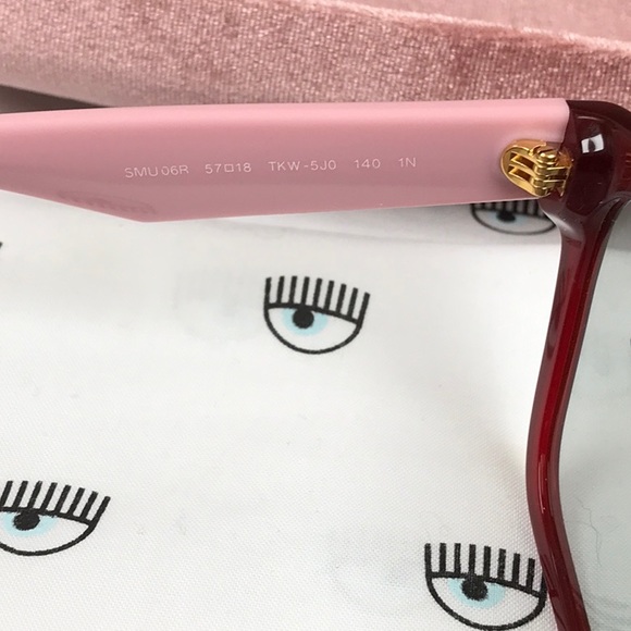 Miu Miu Gorgeous Pink Red Crystal Sunglasses New